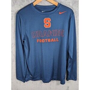 Syracuse Orange Football Nike Dri-Fit Long Sleeve Shirt Logo Womans XL Navy Blue